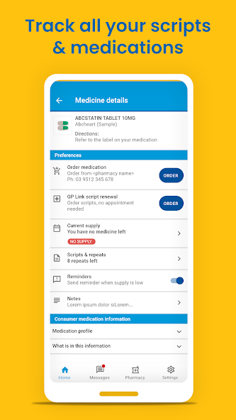 Chempro App Online Ordering Prescriptions Over the Counter Items Daily Dose Reminders Repeat Management ASL