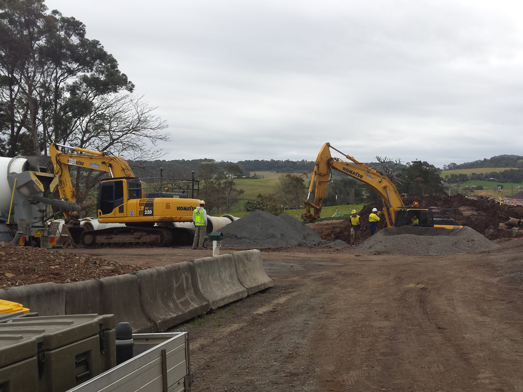 Earthmoving Excavators digging