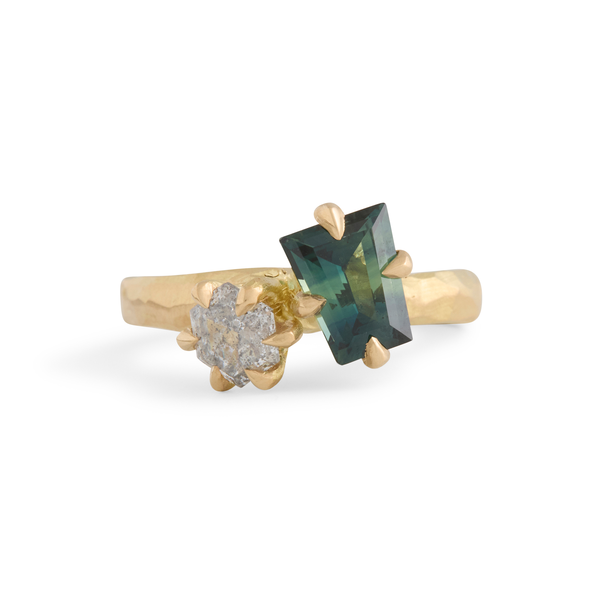 Tessa Blazey | White & champagne diamonds & 18ct white gold | Unique handmade engagement ring | Melbourne | bespoke ring